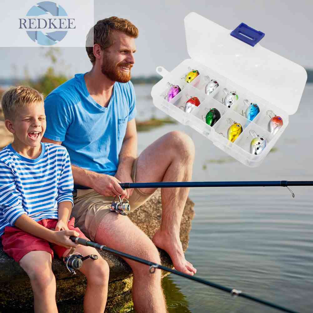 Set 10 Mồi Giả Nhử Cá Bằng Nhựa Gắn Kèm Móc Câu