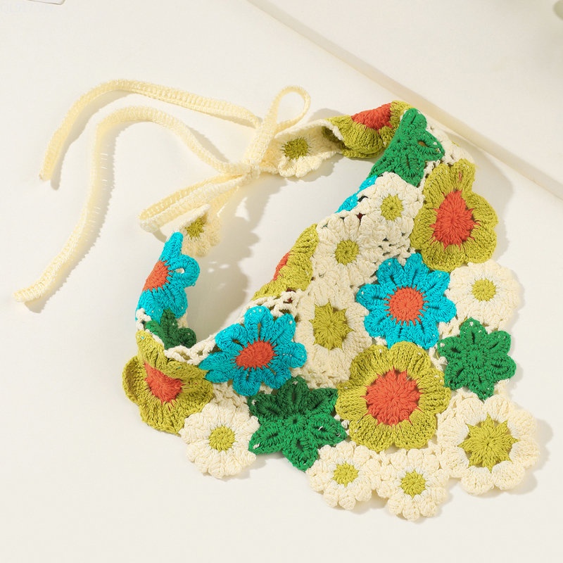 Kẹp Tóc Kiêm Khăn Choàng Cổ Thêu Hoa Thời Trang Nữ