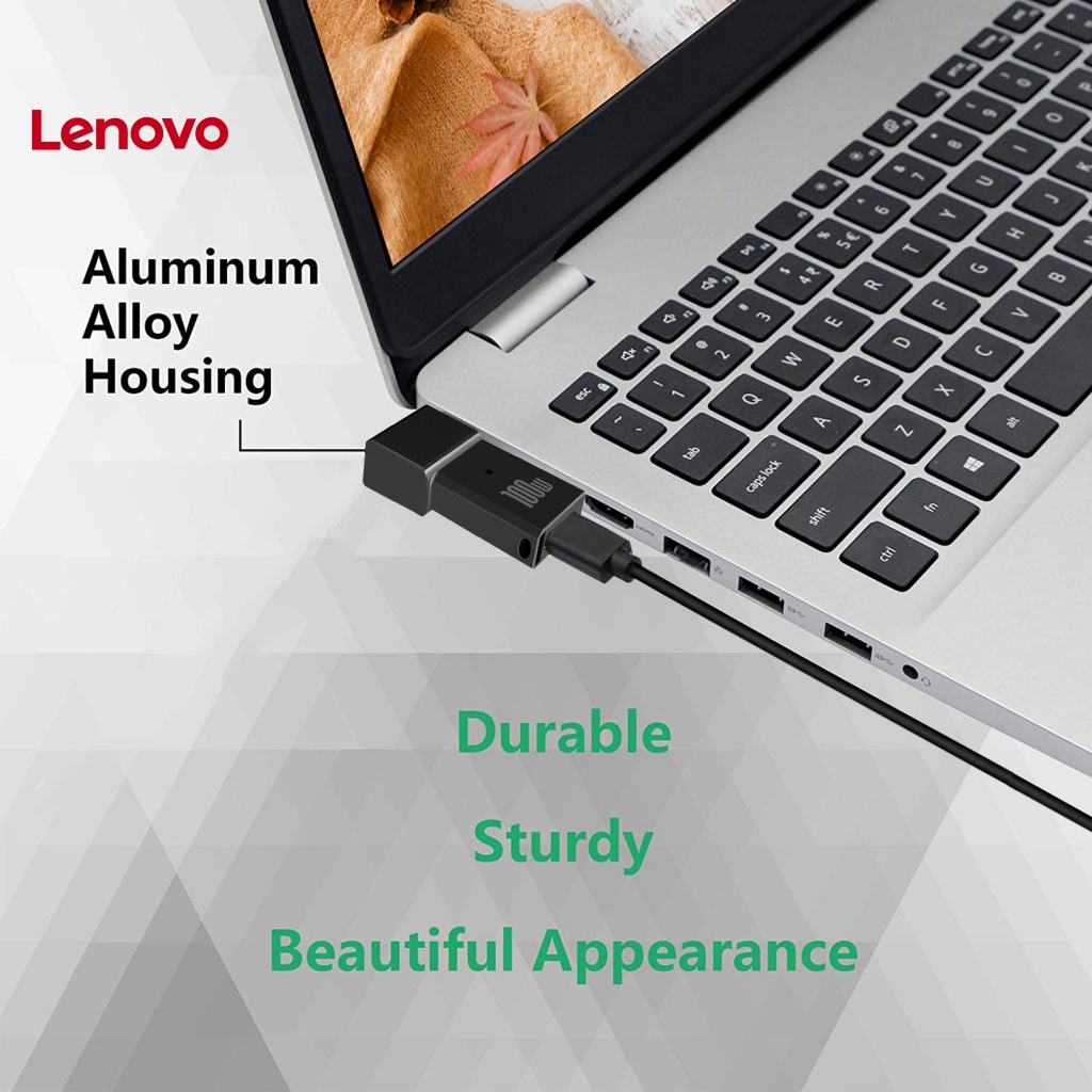 Bộ Chuyển Đổi Sạc Nhanh PD 100W Type-C Sang Vuông Cho ThinkPad