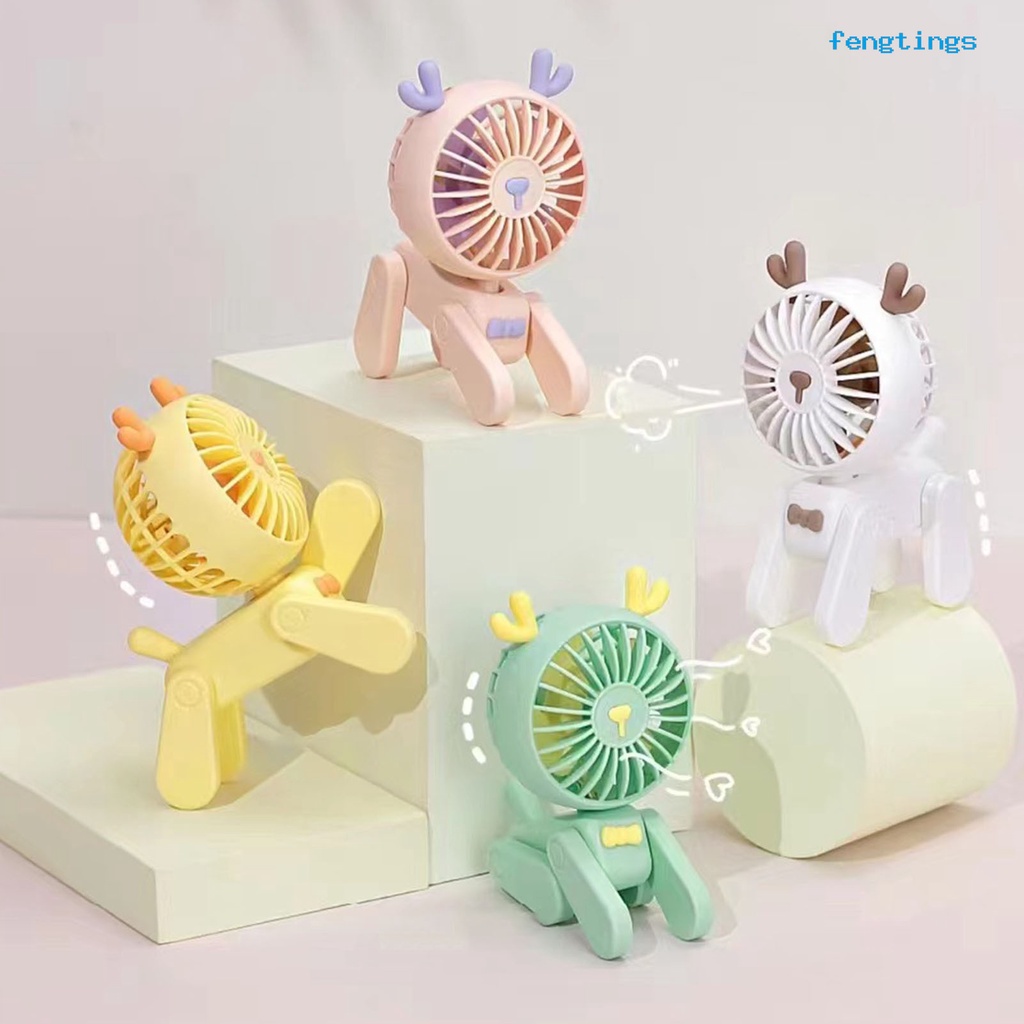 1 Bộ Quạt USB Mini Làm Mát Điều Chỉnh Được Hình Thú Hoạt Hình Lâu Trôi