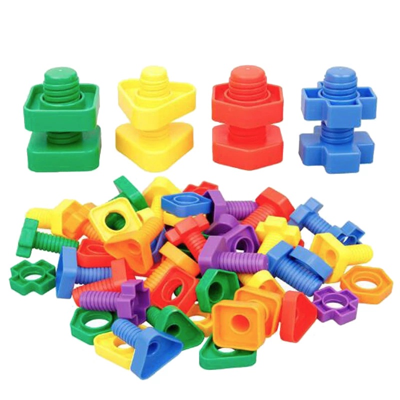 Set 10 Đồ Chơi Xếp Hình Bằng Nhựa Nhiều Màu Sắc Giáo Dục Theo Phương Pháp Montessori Cho Bé