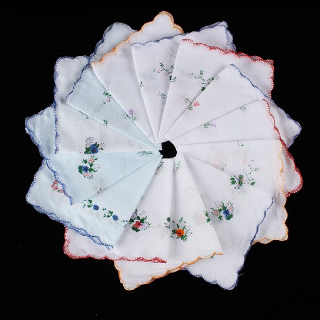 Louisheart Bộ 6 Khăn Ăn Vải Thêu Hoa Ngẫu Nhiên Cho Nữ TFG