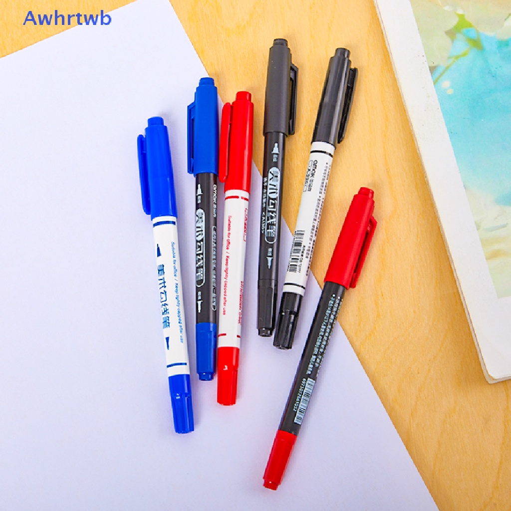 Set 10 Bút Lông Hai Đầu Có Móc Dầu Chống Mòn Tiện Dụng Mới