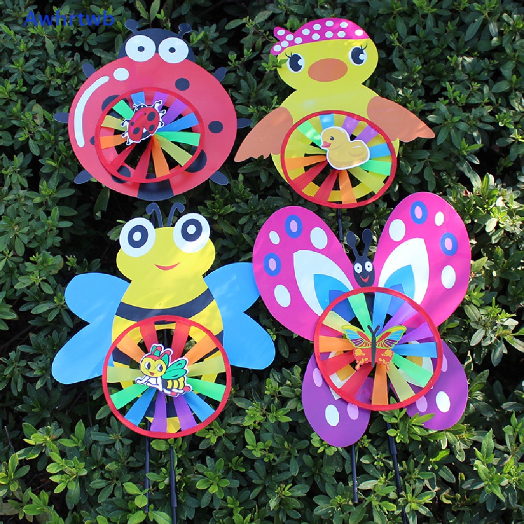 Chong Chóng Gió Hai Lớp Hình Con Ong Trang Trí Sân Vườn Mới