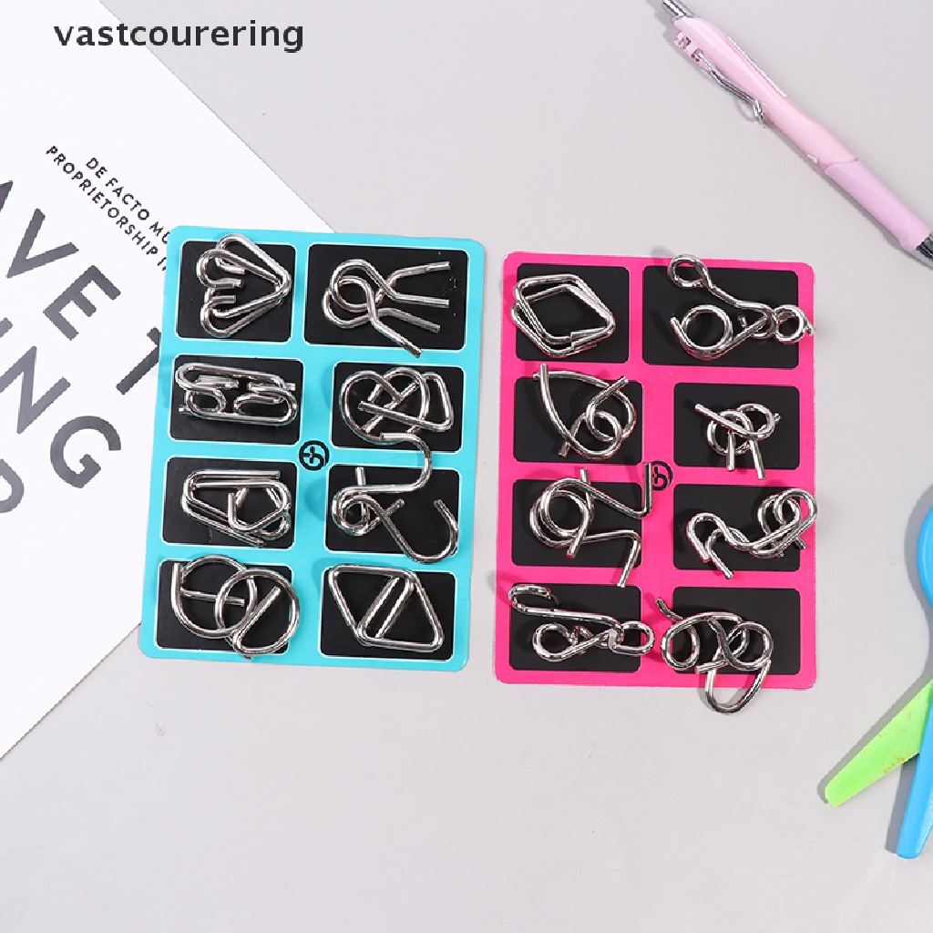 Bộ 8 Món Đồ Chơi Lắp Ráp Bằng Kim Loại Phát Triển IQ Cho Người Lớn Và Trẻ Em