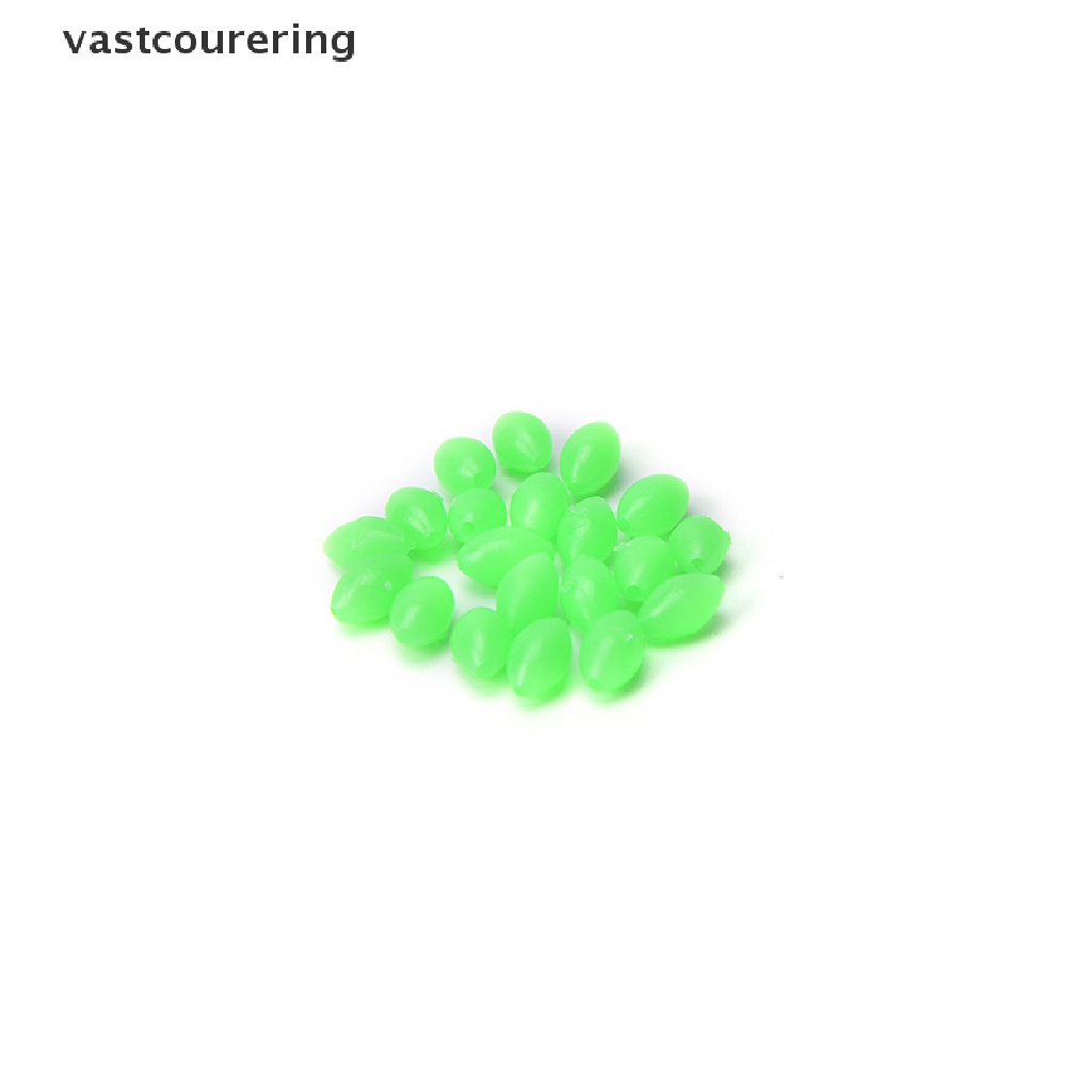 Set 100 Hạt Phát Quang Hình Oval Mềm Mại Kích Thước 5mm / 8mm / 10mm Dùng Trong Câu Cá