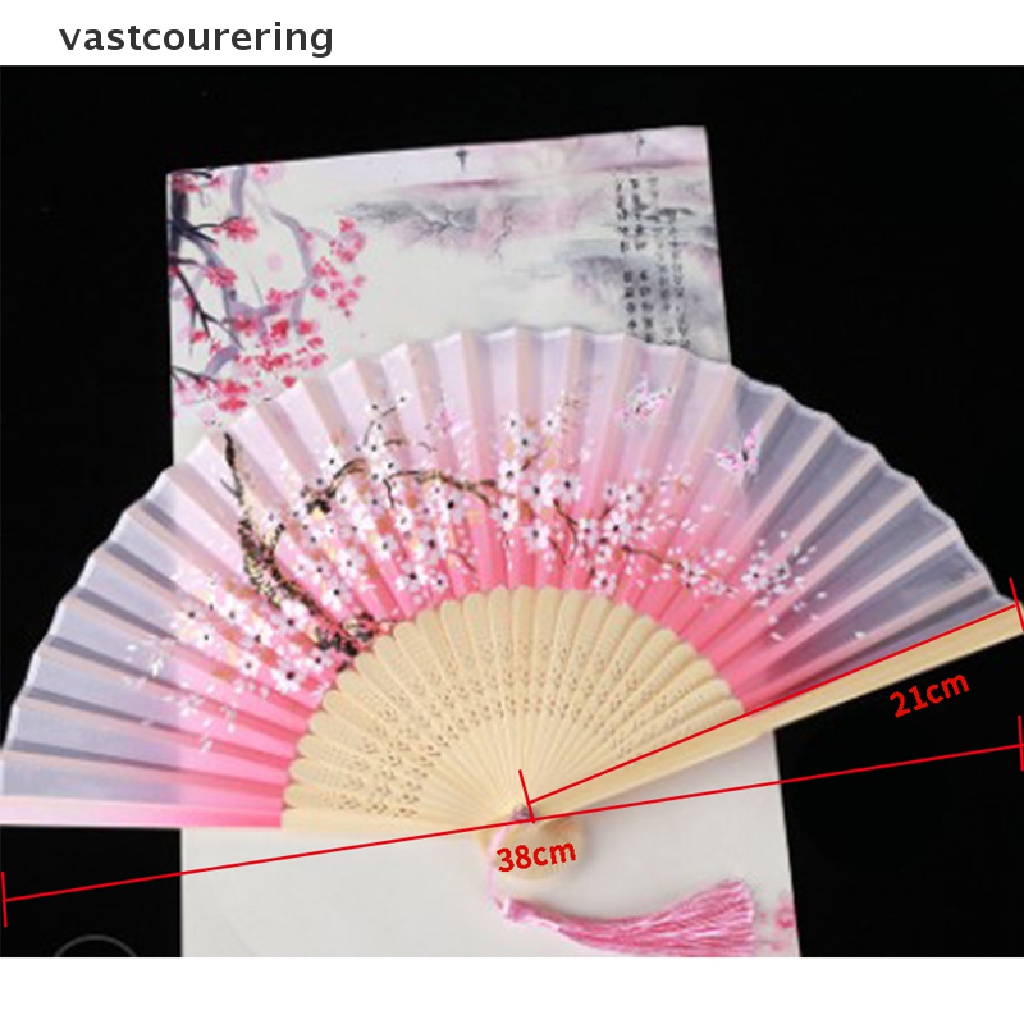 Quạt Xếp Cầm Tay Họa Tiết Hoa Phong Cách Trung Quốc Làm Đạo Cụ Chụp Ảnh Cho Nữ