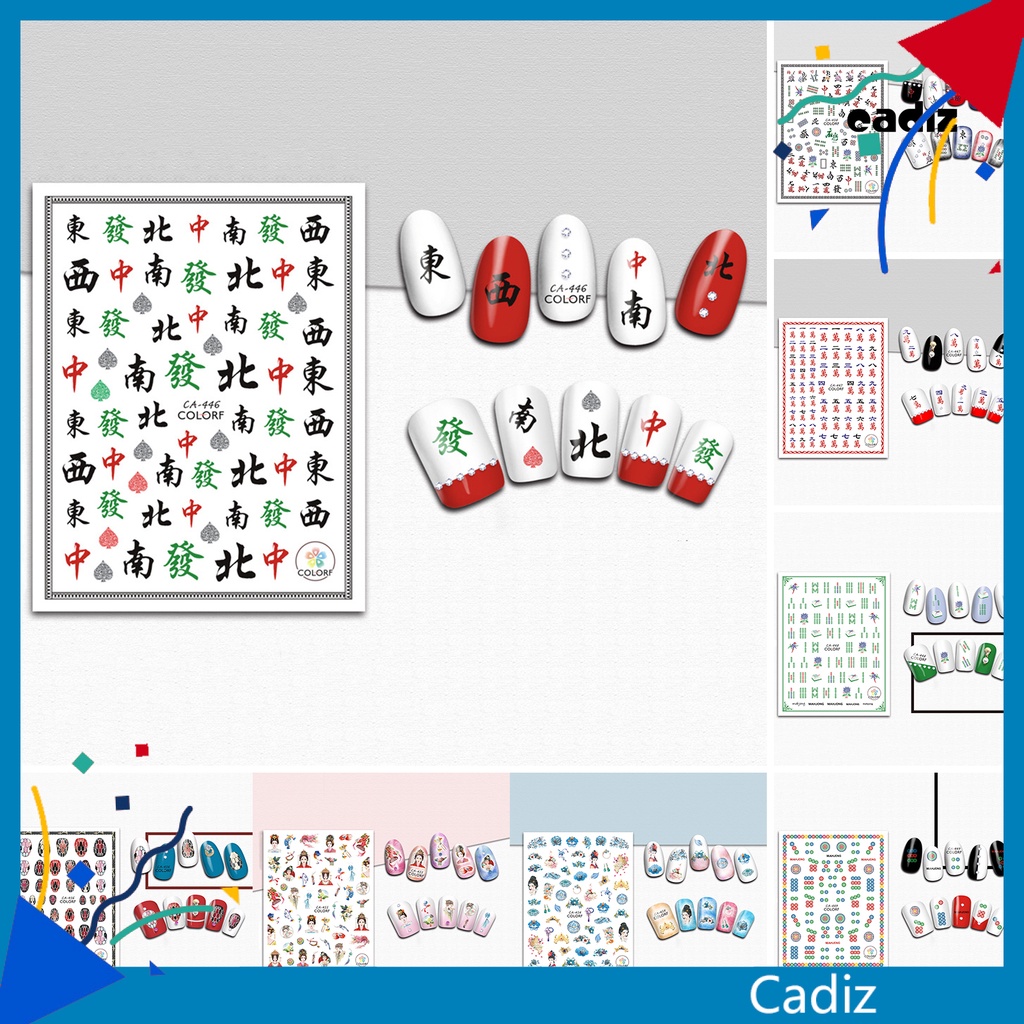 Miếng Dán Trang Trí Móng Tay 2D Nhiều Màu Không Mùi Tháo Rời Được DIY