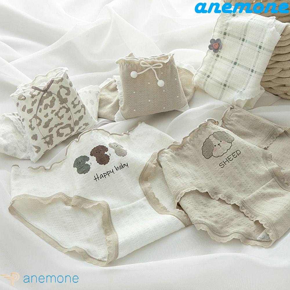 Quần Lót Cotton Lưng Vừa Thoáng Khí In Họa Tiết Hoạt Hình Cho Nữ