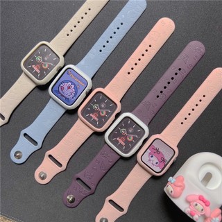 Dây Đeo Đồng Hồ Bằng Silicon TPU Khắc Hoạt Hình 3D 49mm Cho iWatch S8 7 SE 6 5 4 (49mm 45mm 44mm 41mm 40mm)