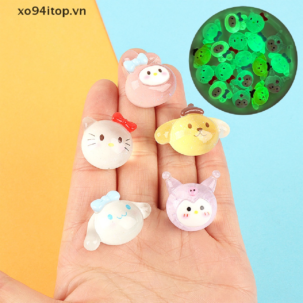 Xoitop Set 3 Phụ Kiện Resin Phát Quang Hoạt Hình Trang Trí Trang Sức DIY