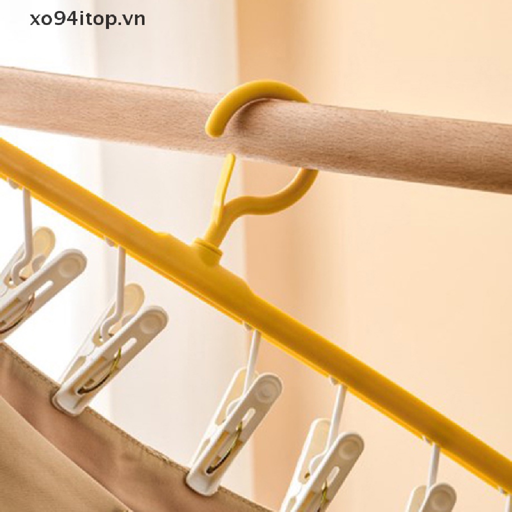 Móc Nhựa Phơi Quần Áo 8 Kẹp Tiện Lợi