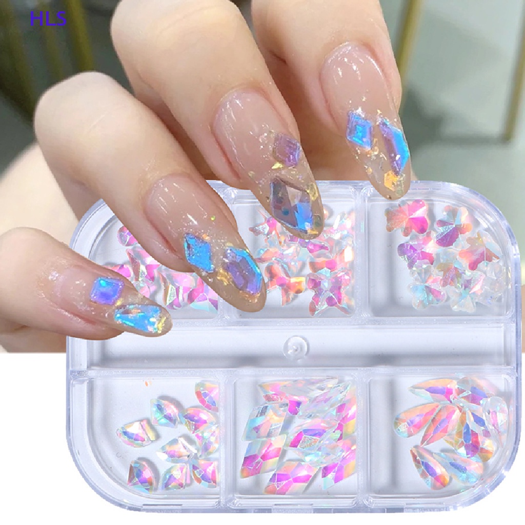 Hộp 6 Kích Cỡ AB / Đính Đá Pha Lê Nhiều Màu Sắc