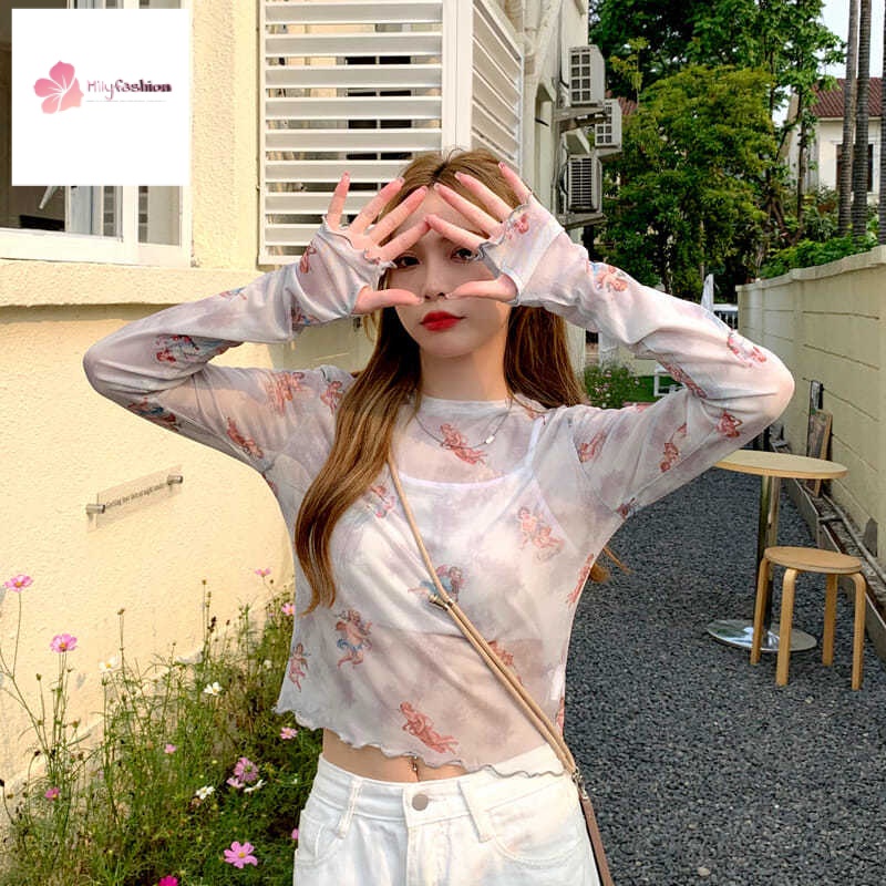 Áo Thun Tay Dài Cổ Tròn Phong Cách Hip Hop Đường Phố