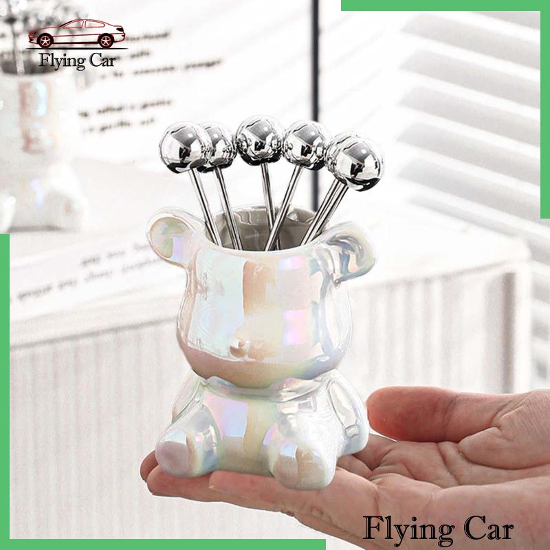 [Lzdjfmy2] Bộ Nĩa Ăn Trái Cây Hình Gấu Dễ Thương Cho Đám Cưới Nhà Hàng Nhà Hàng