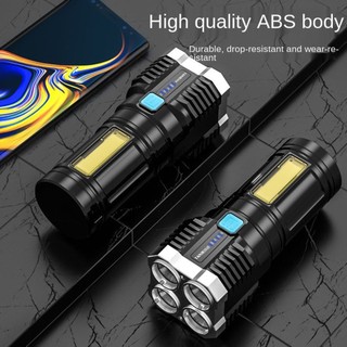 Quad-Core Bright LED Flashlight Strong Light Rechargeable Super Bright