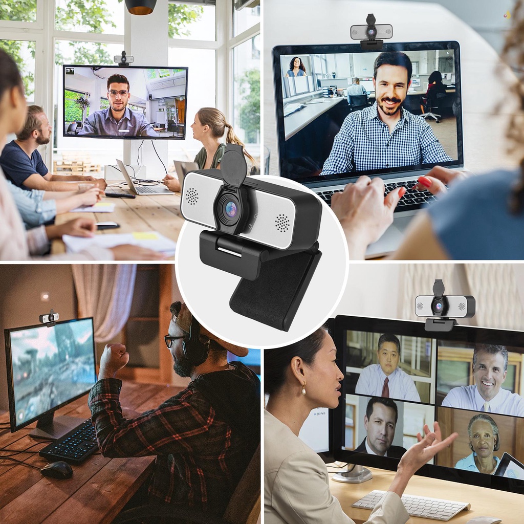 Webcam 4K Ultra HD USB Kèm Micro Cố Định Cho Máy Tính Laptop