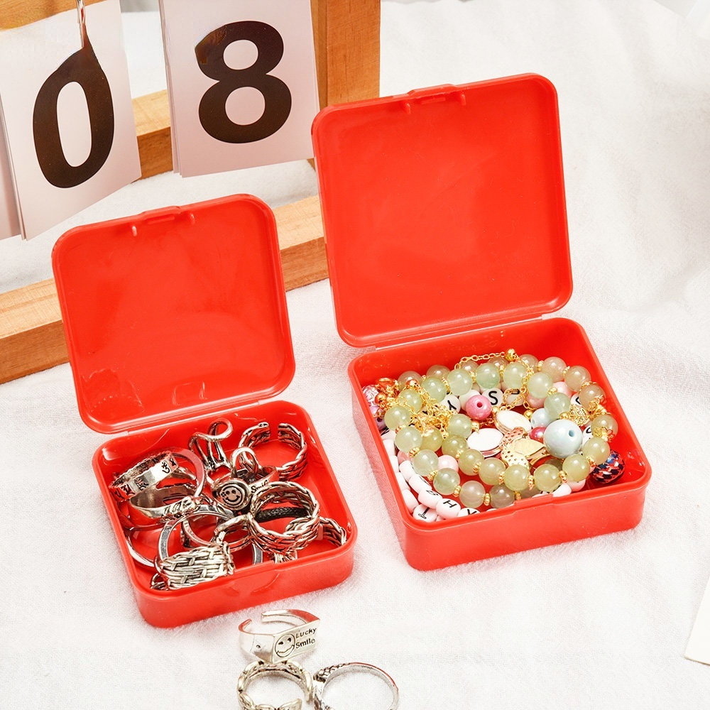 Hộp Đựng Nhẫn / Bông Tai Mini Bằng Nhựa Chống Bụi Tiện Dụng Mang Theo Du Lịch