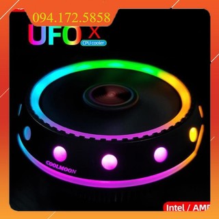 QUẠT TẢN NHIỆT CPU COOLMOON UFOX LED RGB/ Intel - AMD/Tự động đổi màu -  hệ thống Led RGB tự động đổi màu  - 2T_PC