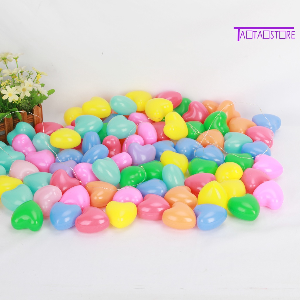 Set 100 Quả Bóng Nhựa Không BPA Nhiều Màu Sắc Hình Ngôi Sao / Trái Tim Luyện Tập Trong Nhà / Ngoài Trời Thoải Mái Cho Bé