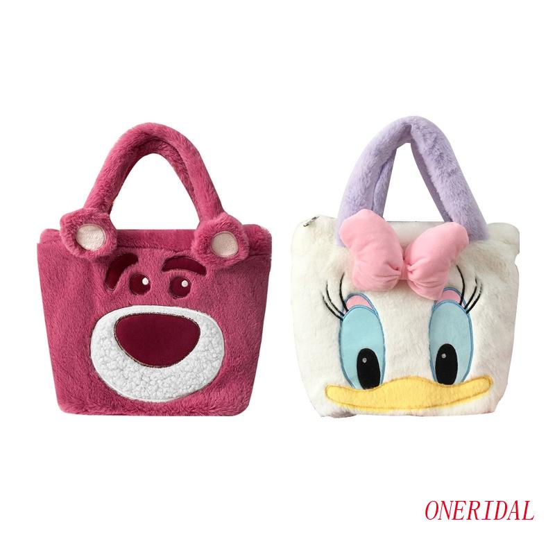 Túi Xách Tay Bằng Vải Bông Có Khóa Kéo In Hình Thú Hoạt Hình Dễ Thương Hợp Thời Trang Cho Nữ