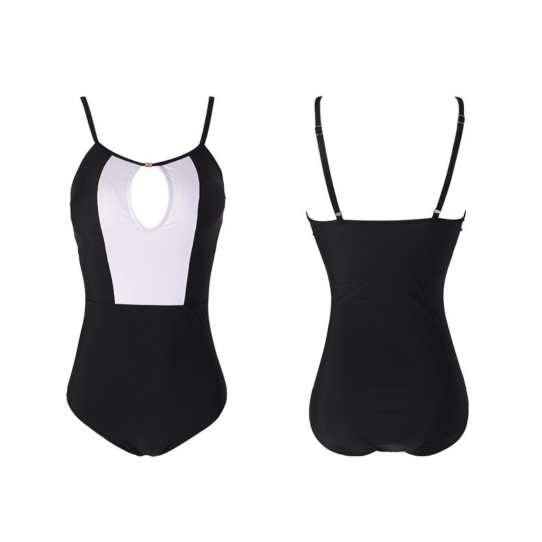 Bộ Đồ Bơi Một Mảnh Lưng Cao Màu Trắng Đen Phong Cách Nhật Hàn Quyến Rũ