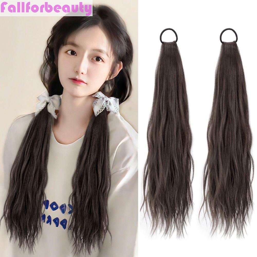 Tóc Giả Dài Xoăn Mềm Tự Nhiên Co Giãn Màu Nâu Dùng Để Hóa Trang Lolita