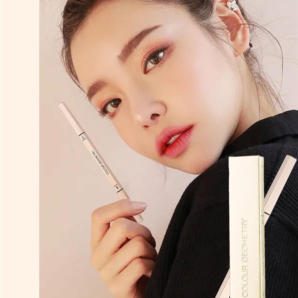 ♕Bút Kẻ Lông Mày Siêu Mỏng Hai Đầu Thỏi Vàng Nhỏ 5 Màu Hình Học Tự Nhiên Lâu Trôi Không Phai Trang Điểm Mắt UPBEST