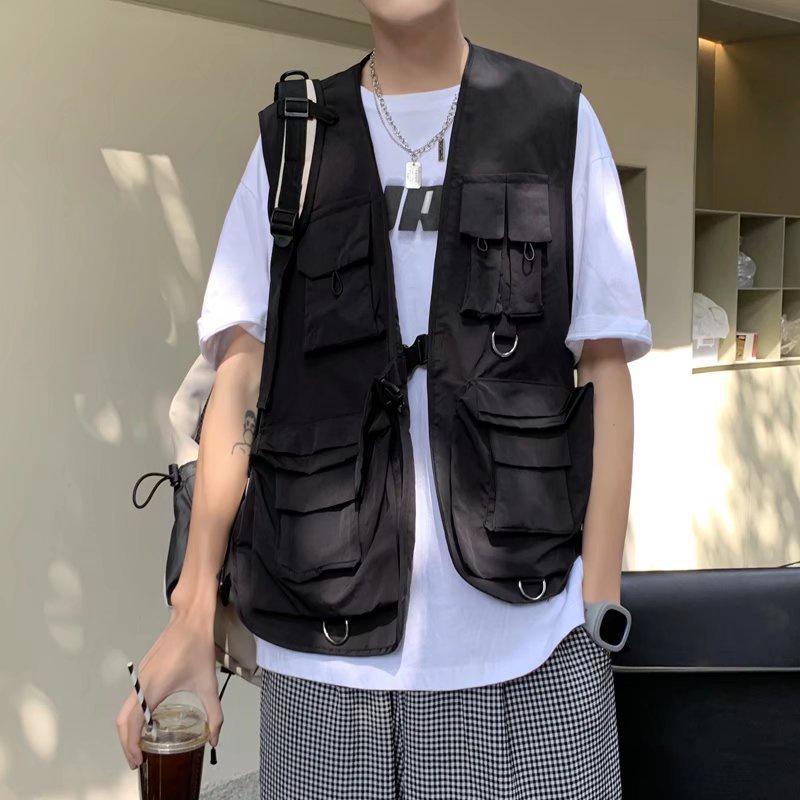 Áo Vest Fezco 2023 Chiến Thuật Nhiều Túi Đa Năng Phong Cách Hip Hop Rap Nhật Bản Mới Cho Nam Và Nữ