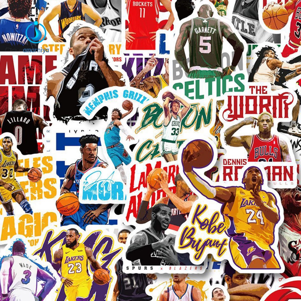 Bộ 50 Hình Dán Trang Trí Xe Hơi Chủ Đề Bóng Rổ