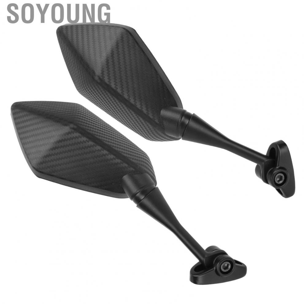 Soyoung Motorcycle Rearview Side Mirrors Carbon Fiber Style Handlebar Mirror for Motorbike