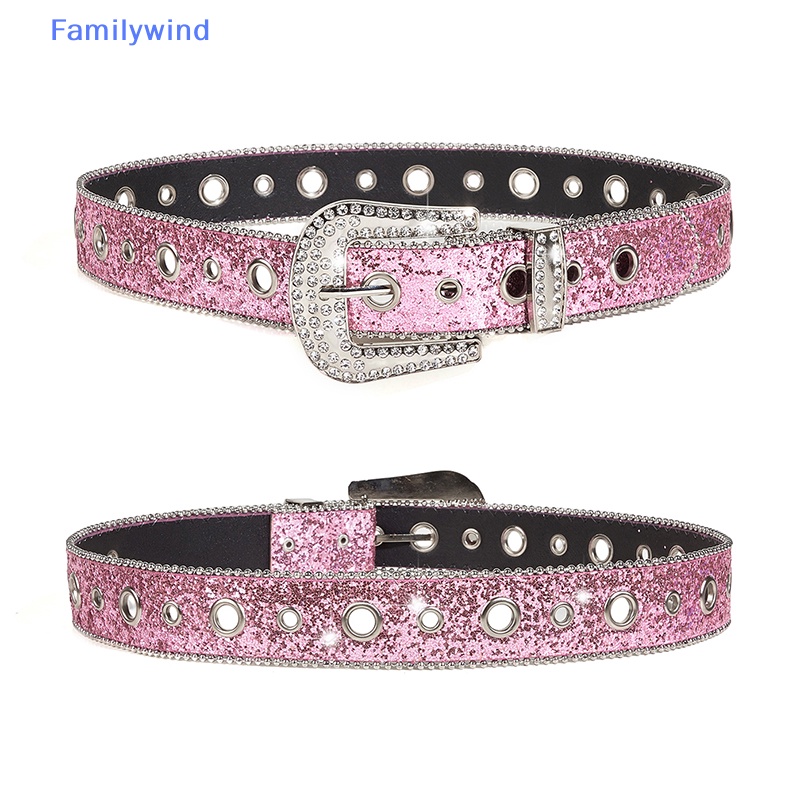 Thắt Lưng Da PU Đính Đá Lấp Lánh Phong Cách Cao Bồi Phương Tây Y2K