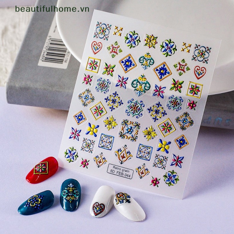 1 Tờ MiếNg DáN Trang Trí MóNg Tay Phong CáCh Bohemia ĐộC ĐáO