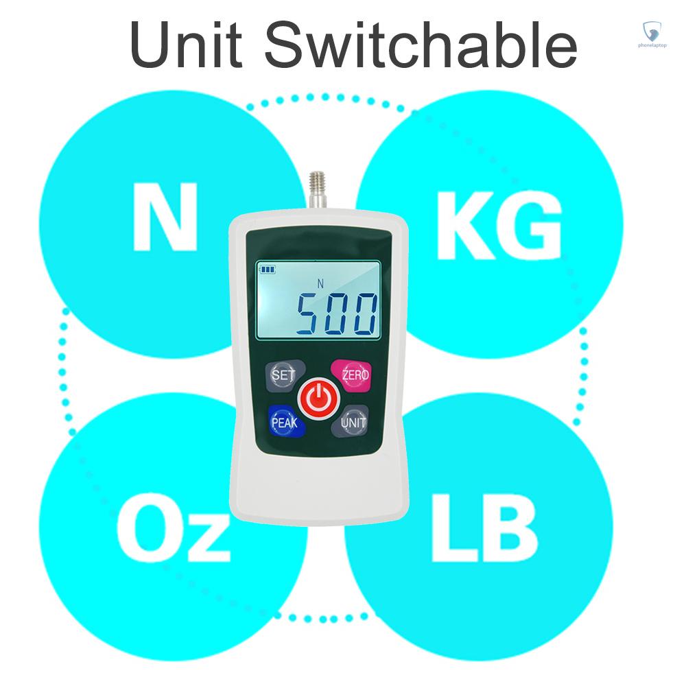 Đồng Hồ Đo Lực Kỹ Thuật Số 500N / 50kg / 110Lb / 1760oz Kèm 6 Đầu Cố Định Tiện Dụng