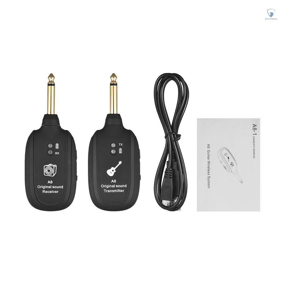 Bộ Thiết Bị Truyền Nhận Tín Hiệu Không Dây A8 UHF 730mhz Phạm Vi 50M Chuyên Dụng Cho Đàn Guitar Điện / Bass / Violin