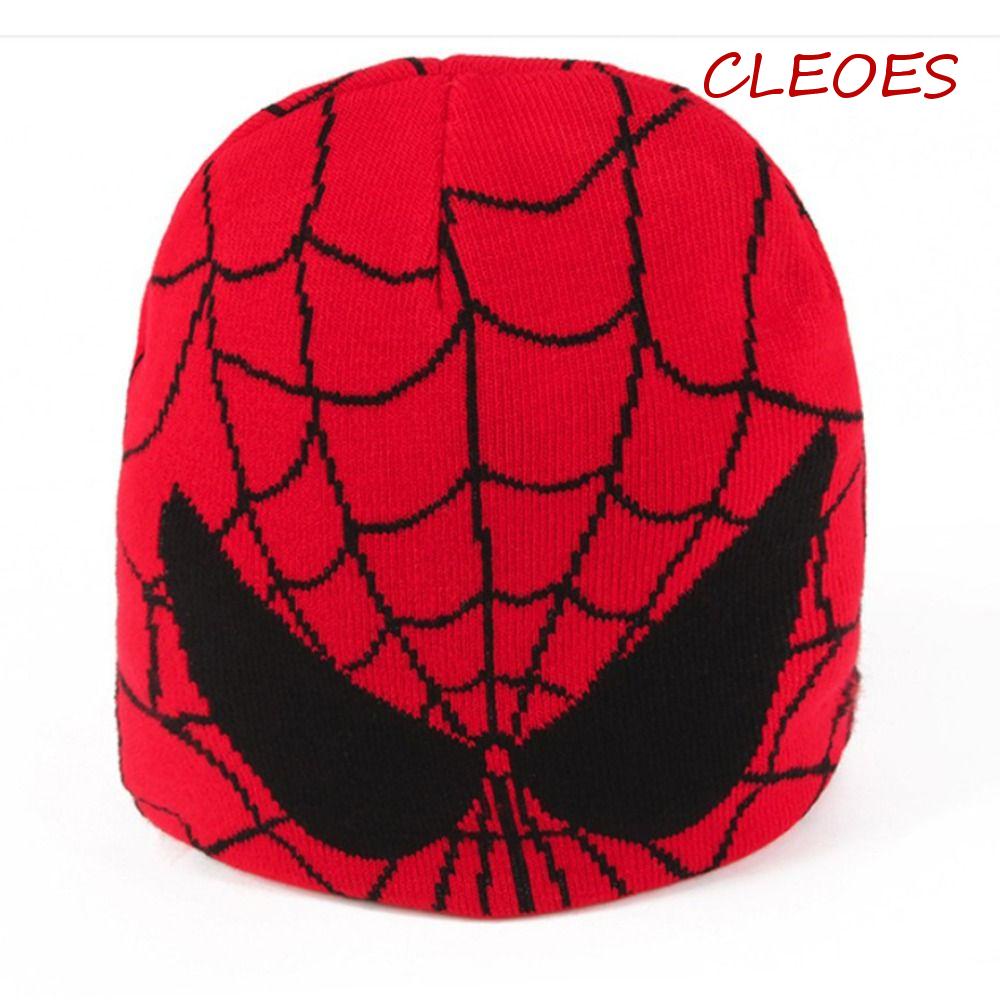 Mũ Beanie Dệt Kim Thêu Hình Nhện Thoáng Khí Giữ Ấm Mùa Đông Cho Nam Nữ