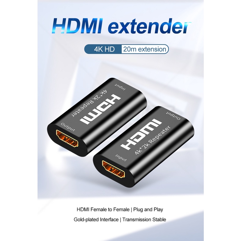 Bộ Khuếch Đại Tín Hiệu HDMI 4K * 2K UHD Sang HDMI V1.4 3D 1080p Cho DVD Laptop HDTV