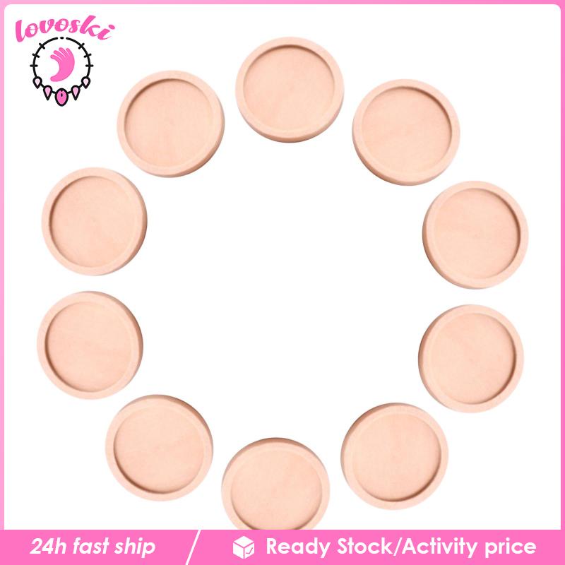 Set 10 Ghim Cài Áo Bằng Gỗ Hình Khay Đựng Đồ DIY