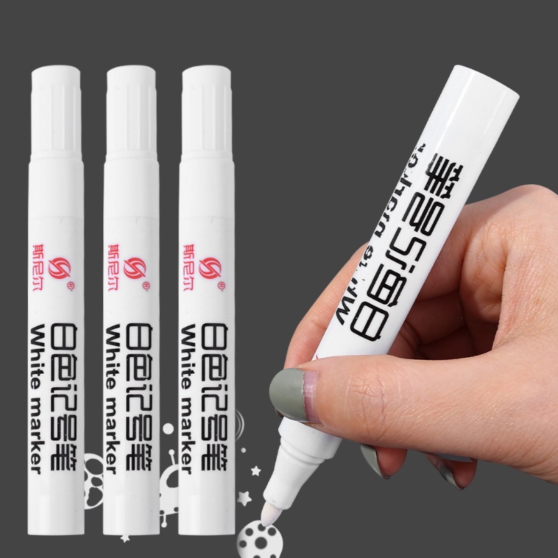 Bút Đánh Dấu Graffiti Bằng Nhựa Màu Trắng Tinh Tế Nhanh Khô Chống Thấm Nước 3mm Chất Lượng Cao DIY