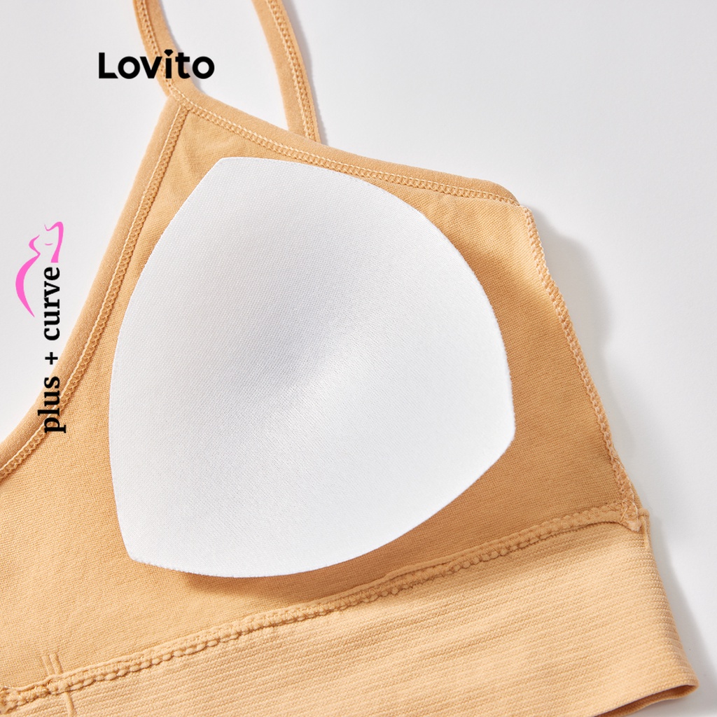 Áo ngực thể thao Lovito dây mảnh màu trơn thường ngày tôn dáng size lớn cho nữ LPS09080 (Mơ/Nâu/Trắng/Xanh lam/Đen)