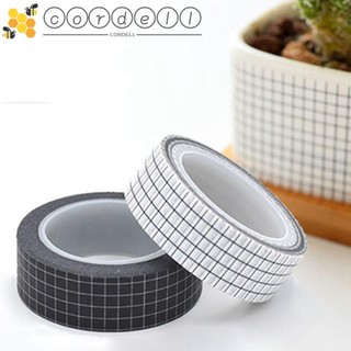 Cuộn băng keo giấy màu 10m trắng/đen trang trí tự làm đơn giản