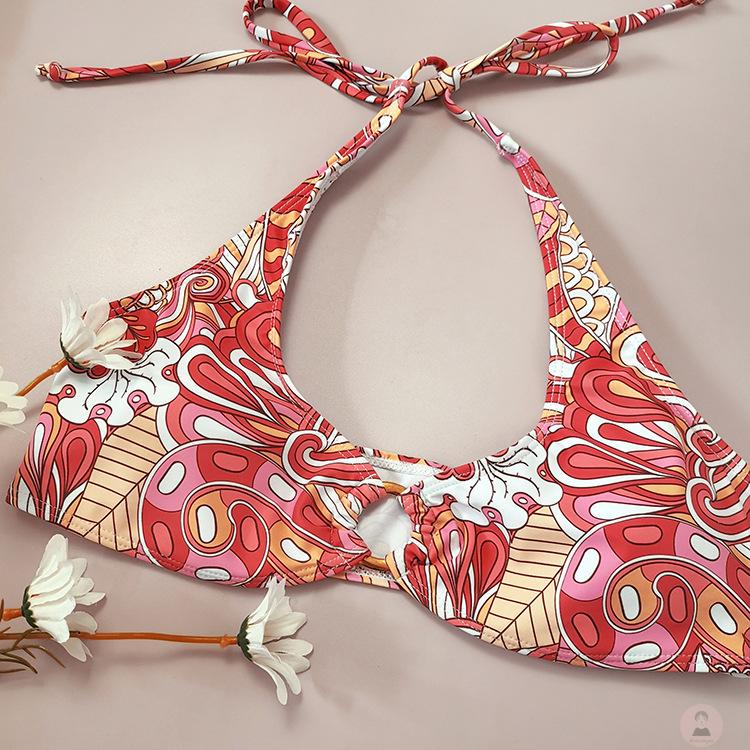 Bộ Trang Phục 3 Món Áo Ngực Cổ Yếm + Quần Lọt Khe Eo Thấp + Chân Váy Hoa Xẻ Tà Thời Trang Mùa Hè Cho Nữ