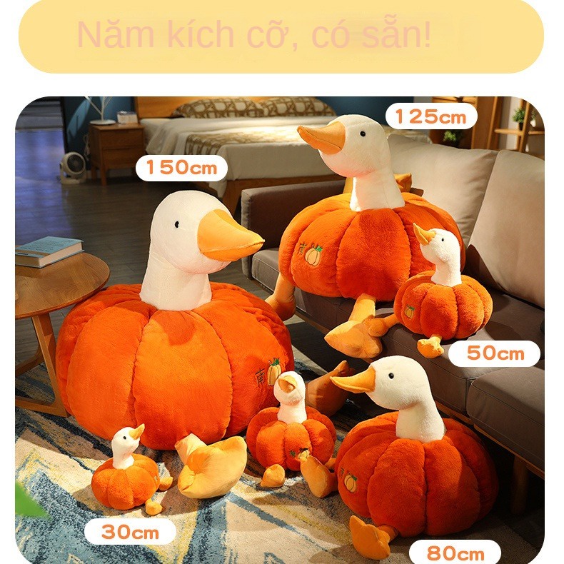 Thú Nhồi Bông Hình Con Ngỗng / Vịt Màu Trắng Sáng Tạo Cho Bé Gái