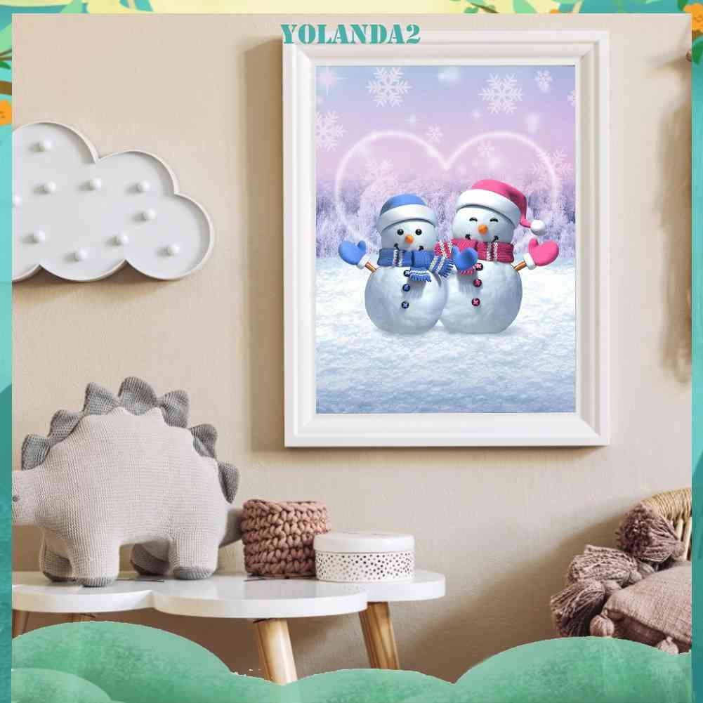 Tranh Đính Đá Kim Cương Toàn Bộ 5D DIY Hình Người Tuyết