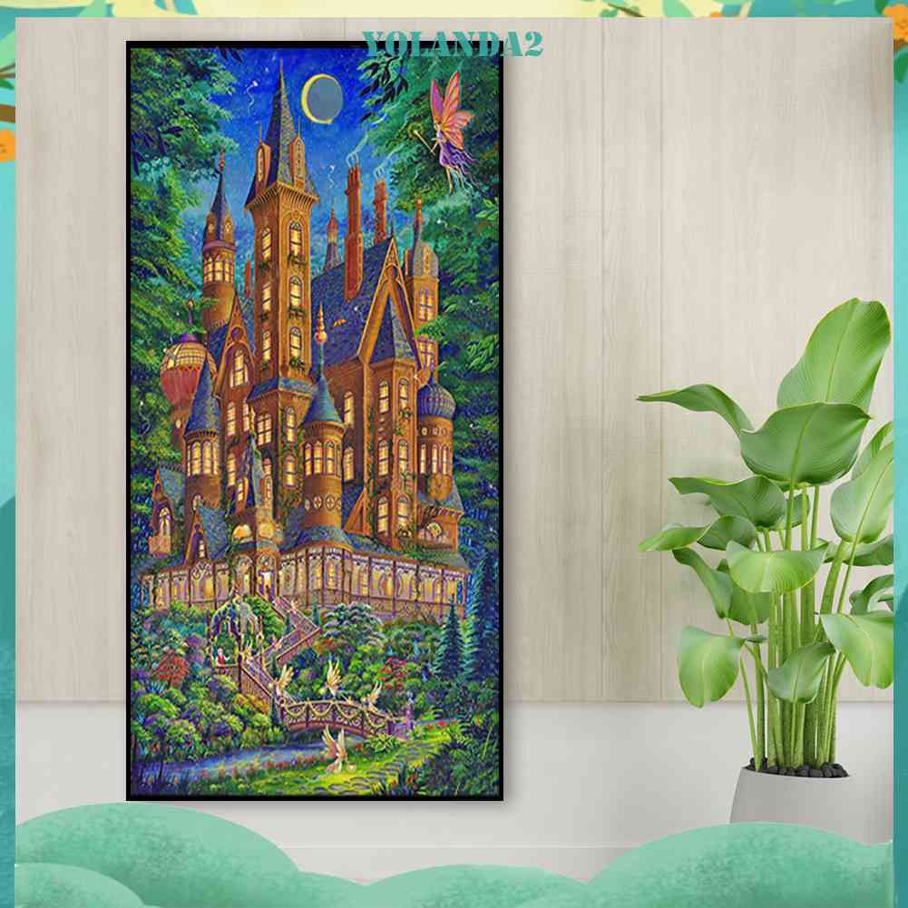Bộ Tranh Đính Đá Toàn Diện Họa Tiết Lâu Đài Cổ Tích Độc Đáo Trang Trí Nhà