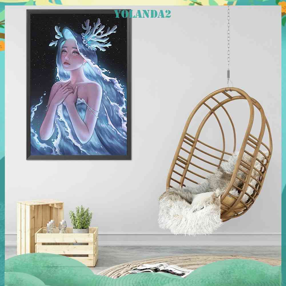 Tranh Đính Đá Kim Cương Toàn Bộ Hình Vẽ Cô Gái Anime Trang Trí Tường DIY