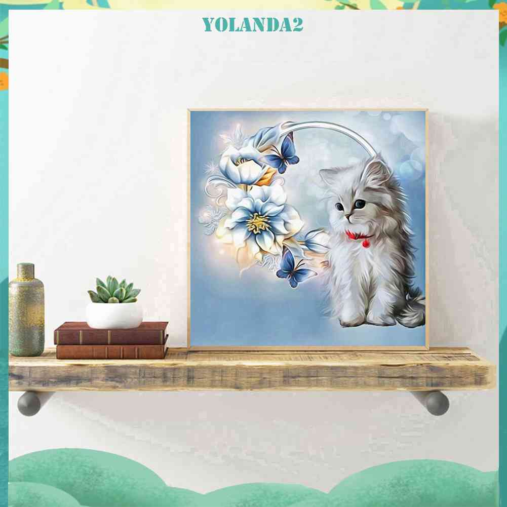 Tranh Đính Đá Kim Cương Toàn Bộ 5D DIY Hình Vẽ Mèo Ba Tư