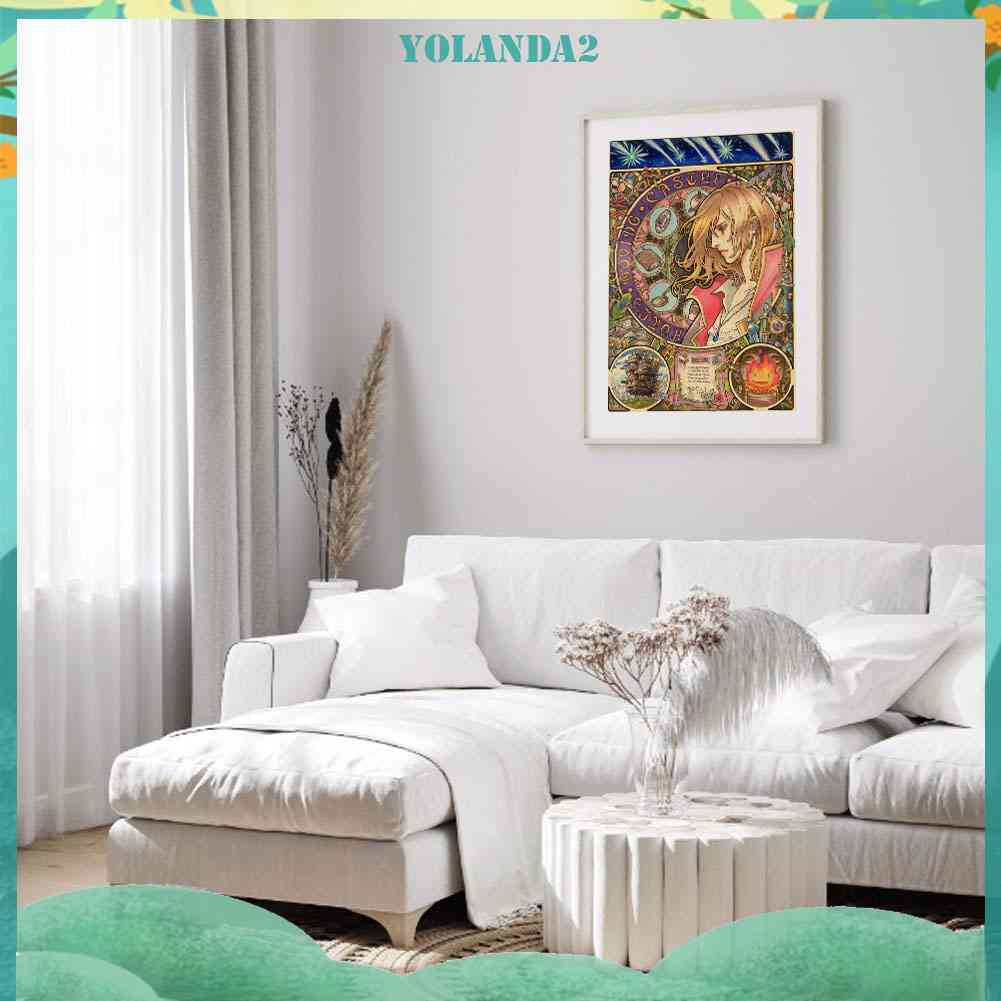 Bộ Tranh Đính Đá 5D Họa Tiết Hayao Miyazaki Độc Đáo DIY Dùng Trang Trí Nhà Cửa