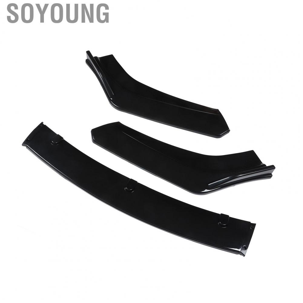 Soyoung Front Bumper Lip  3pcs Front Bumper Spoiler Aerodynamic Scratch Resistant  for Autos