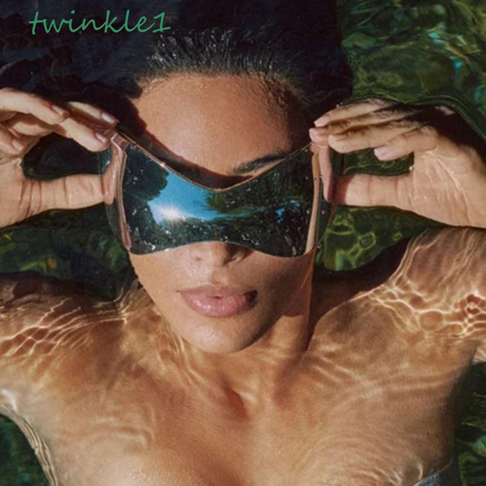 Kính Chống Tia UV400 Tròng To Chống Bức Xạ Phong Cách Punk Hip Hop Thời Trang Cho Nữ